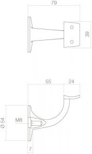 Intersteel Handlaufhalter runde Auflage mit Schraublöchern gebürsteter Edelstahl