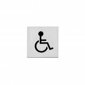 Intersteel Hinweisschilder Behindertentoilette Rechteckig selbstklebend gebürsteter Edelstahl (0035.460124)