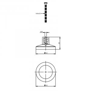 Intersteel Möbelknauf ø 44 mm Mattschwarz