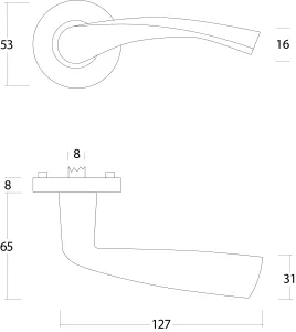 Türklinke Vlinder EN1096/4 auf Rosette gebürsteter Edelstahl | Intersteel
