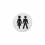 Intersteel Piktogramm Damen- und Herrentoilette selbstklebend rund gebürsteter Edelstahl