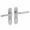 Türgriff Recht Slank auf ovalem Schild mit Buntbart Schlüsselloch 72 mm Edelstahl gebürstet | Intersteel