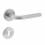 Türklinke Gerade auf runder Rosette mit Schlüsselloch gebürsteter Edelstahl | Intersteel