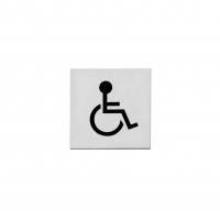Intersteel Hinweisschilder Behindertentoilette Rechteckig selbstklebend gebürsteter Edelstahl (0035.460124)