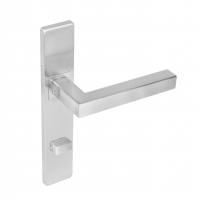 Intersteel Türklinke Quadratisch auf rechteckigem Schild mit Toiletten-/Badezimmerverriegelung 72 mm Edelstahl gebürstet (0035.133767)